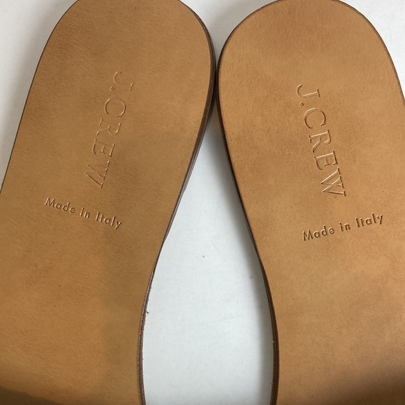 J. Crew Navy and White Raffia Slide Sandals Size 8 Made in Italy Vacation Boho - Picture 7 of 16